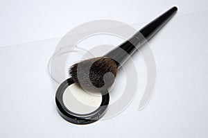 Cosmetic brushes, akeup brushes on a white background