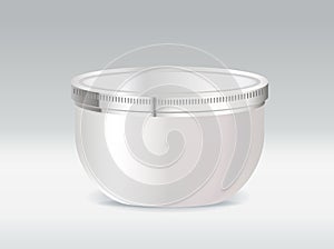 Cosmetic container for body cream or hair gel