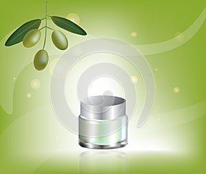 Cosmetic cream with olive oil