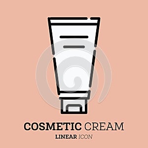 Cosmetic cream. Outline icon.