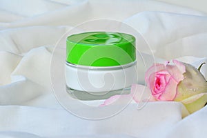Cosmetic cream relaxing skin moisturizer nourishment in jar