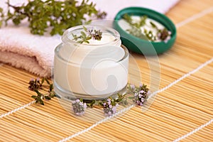 Cosmetic cream and thyme