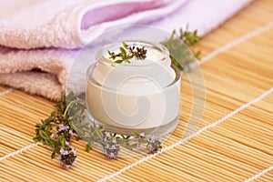 Cosmetic cream and thyme