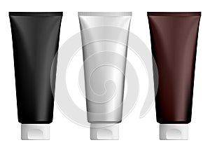 Cosmetic cream tube. Lotion plastic tubes mockup