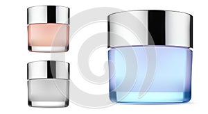 Cosmetic Cream Vector Glass Jar. Container Blank