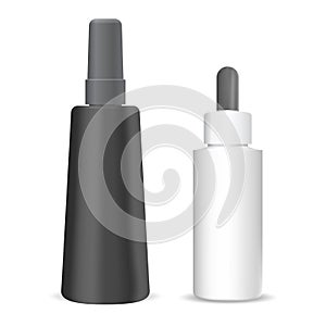 Cosmetic dropper bottle. Drop serum vial isolated