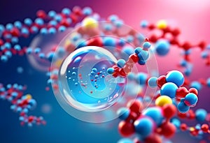 Cosmetic Essence, Liquid bubble, Molecule inside Liquid Bubble