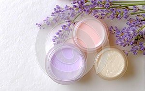 Cosmetic face cream made of lavender. Generative Ai