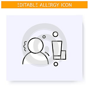 Cosmetic ingredients allergy line icon. Editable