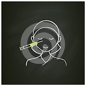 Cosmetic injection chalk icon