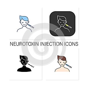 Cosmetic injection icons set