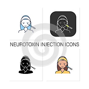 Cosmetic injection icons set