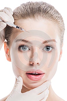 Cosmetic injection to female face