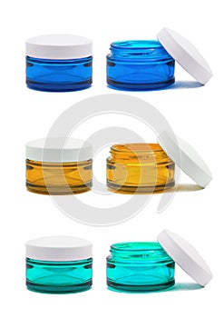 Cosmetic jars isolated