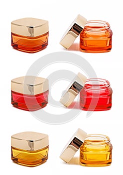 Cosmetic jars isolated