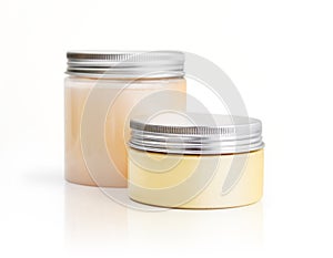 Cosmetic  jars with metal cover