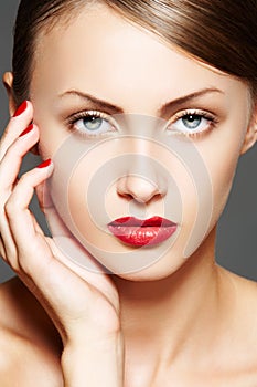 Cosmetic. Luxury woman model with glamour make-up