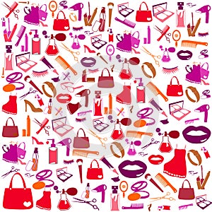 Cosmetic, make up and beauty icons