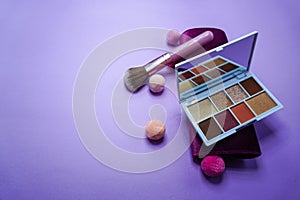 Cosmetic makeup facial set of colours for women with different complements