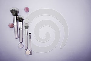 Cosmetic makeup facial set of colours for women with different complements