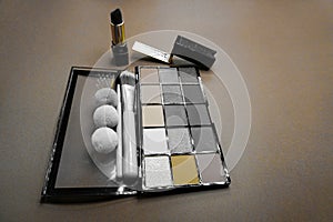 Cosmetic makeup facial set of colours for women with different complements