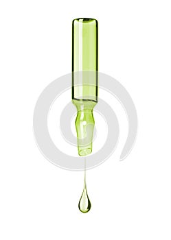 Cosmetic or medical ampoule with falling drop down