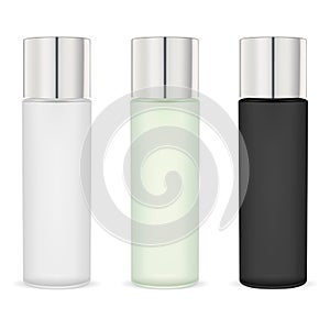 Cosmetic moisturizer bottles pack. Black, white