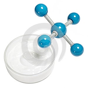 Cosmetic moisturizer water molecule isolated on white background