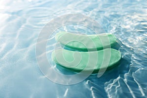 Cosmetic patches in clear water