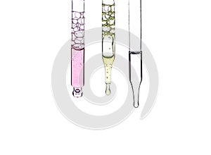 Cosmetic pipette with oil or serum drop