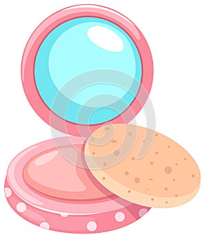 Cosmetic powder compact with puff