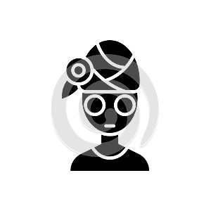 Cosmetic procedures black icon concept. Cosmetic procedures flat vector symbol, sign, illustration.