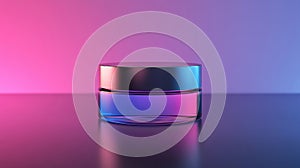 Cosmetic Product Display Under Neon Lighting