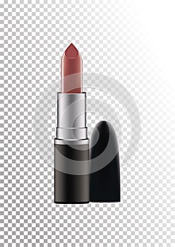 Cosmetic realistic plastic black compact lipstick Cosmetic beauty make up product package template,vector illustration