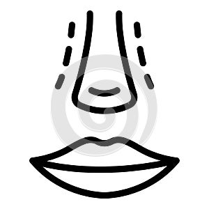 Cosmetic rhinoplasty icon outline vector. Open face