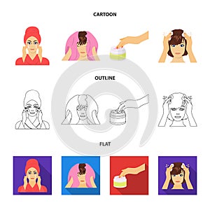 Cosmetic, salon, hygiene, and other web icon in cartoon,outline,flat style. Napkin, hygienic, hairdresser, icons in set