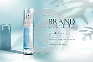 Cosmetic spray bottle ads