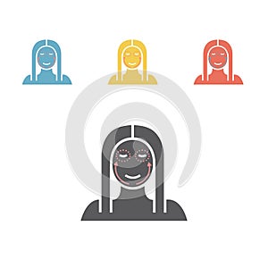 Cosmetic surgery icon. Woman face. Vector illustration