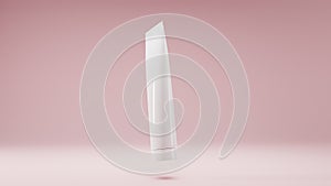 Cosmetic white package, plastic tube for bb-cream, scrub, tonic, toothpaste, body care. Realistic 3D model bottle on