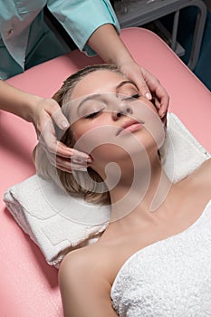 Cosmetician doing massage