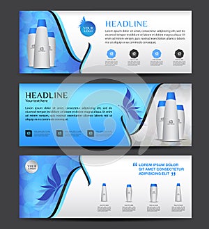 Cosmetics Banner designTemplate vector, horizontal banner