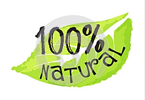 Cosmetics and beauty label - 100% natural