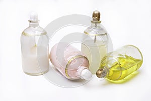 Cosmetics bottle isolated on white background, skin care