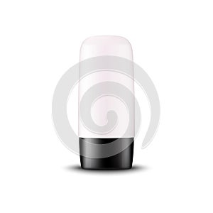 Cosmetics container tube. Realistic 3d plastic cream packaging design element. Template design. Deodorant tube box
