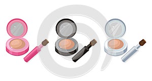 Cosmetics eye shadow set collection Vector illustration