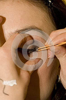 Cosmetics on eyelashes photo
