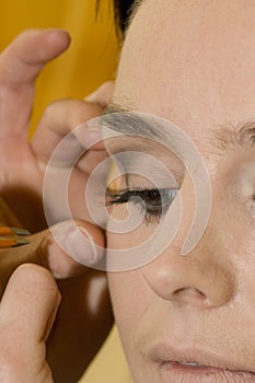 Cosmetics on eyelashes photo