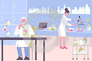 Cosmetics Laboratory Flat Composition