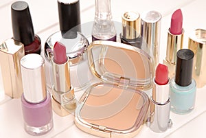 Cosmetics, lipsticks, varnish, cream