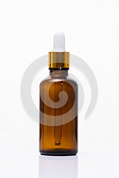 Cosmetics, Moisturizer, Serum Bottle isolated on white.